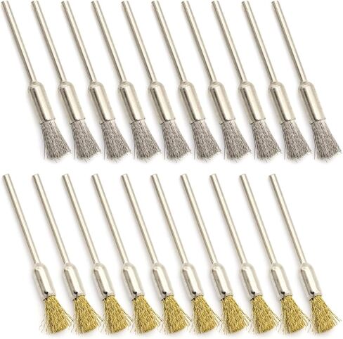 20Pcs Extended Small Wire Brush End Brushes Pen Wire Brush Polishing Rotary Tool Accessories Enduring in Saudi Arabia