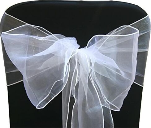 Elegant Organza Chair Sashes Sheer Fabric Sashes for Weddings, Parties, and Special Events – (Pack of 10 Pieces, Gold) Champagne in Saudi Arabia