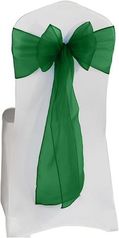 Elegant Organza Chair Sashes Sheer Fabric Sashes for Weddings, Parties, and Special Events – (Pack of 10 Pieces, Gold) Champagne in Saudi Arabia