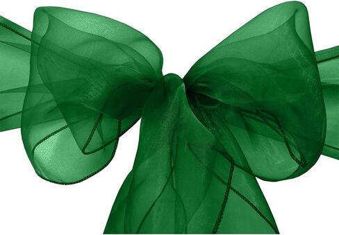 Elegant Organza Chair Sashes Sheer Fabric Sashes for Weddings, Parties, and Special Events – (Pack of 10 Pieces, Gold) Champagne in Saudi Arabia