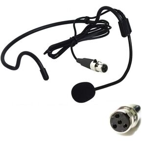Generic Replacement Headset Headworn Microphone for Shure BLX1 Wireless Bodypack Transmitter 4-pin Mini-connector, Condenser, Unidirectional, ta4f 4 Pins, Black, HS06D4 in Saudi Arabia