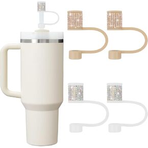 مجموعة إكسسوارات كأس ستانلي ، 4 أجهزة كمبيوتر بلينغ قش الماس ، غطاء قش لـ Stanley 30 و 40 أوقية مع Tumblers ، و 0.4 بوصة إكسسوارات Tumblers ، قش Topper مقابل 10 مم من القش (4pcs Champagne) in Kuwait