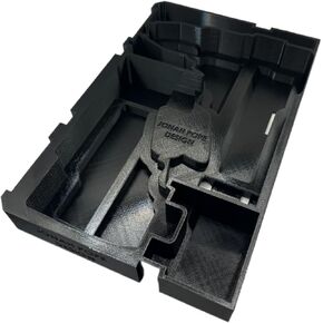 Jonah Pope Design ثلاثي الأبعاد ، إدراج مطبوع مصمم لدرج مربع أدوات Milwaukee Packout و M18 Drill and Impact Gen4 (Insert فقط) (رمادي صناعي ، يمين) in Kuwait