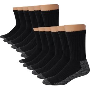 Hanes mens Crew Socks, 6-pair Pack Work Sock, Black, 12 14 US in Saudi Arabia