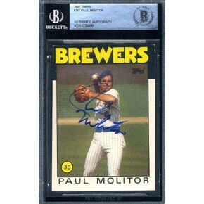 قام بول موليتور بيكيت باس بتوقيع عام 1986 Topps Autograph - بطاقات موقعة للبيسبول in Kuwait