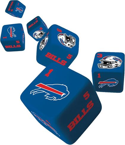 روائع مرخصة رسميًا من NFL Buffalo Bills - 6 قطع D6 Gaming Dice مجموعة للأطفال والبالغين in Saudi Arabia