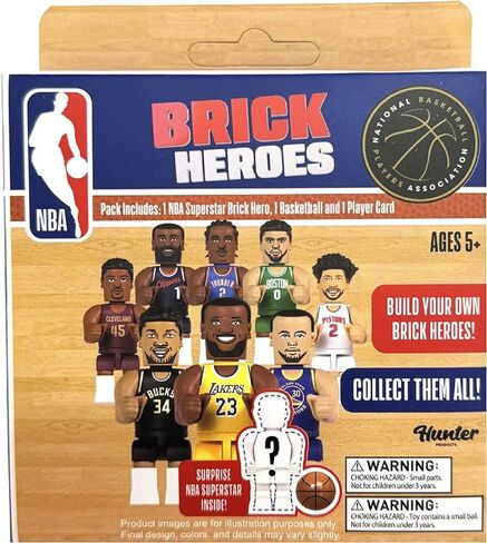 NBA Brick Heroes Collectible Blind Pack, 1 NBA Superstar Figure, Basketball, Player Card, Ages 5+ in Saudi Arabia