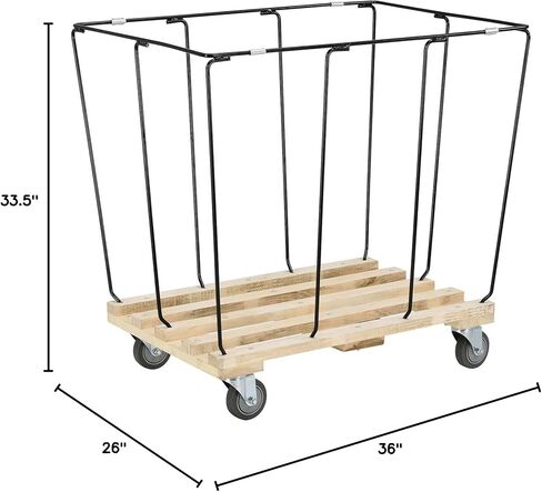 Global Industrial 12 Bushel ، Truck Basket Basket Basket ، 36 "L x 26" W × 33-1/2 "H ، عربة غسيل ملابس متداولة ، عربة تجارية مع عربة من المطاط الدوارة in Kuwait