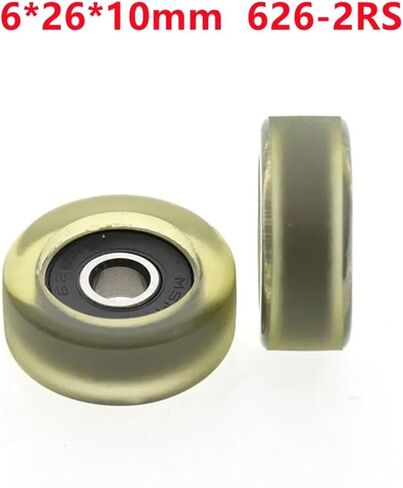 10pcs/50pcs 6 * 26 * 10mm 626RS Polyurethane PU Drawer Showcase Roller Bearing Pulley Transparent(10pcs) in Kuwait