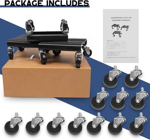 Snowmobile Dolly Set 1500lbs Capacity Anti-Slip for Snowmobiles Furniture Vehicle Lifting and Moving Equipment, Black in Saudi Arabia