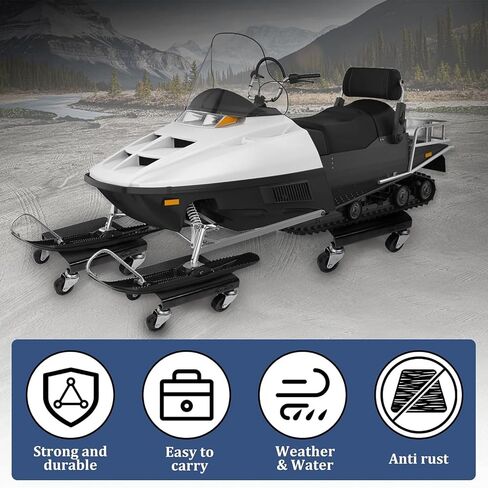 Snowmobile Dolly Set 1500lbs Capacity Anti-Slip for Snowmobiles Furniture Vehicle Lifting and Moving Equipment, Black in Saudi Arabia