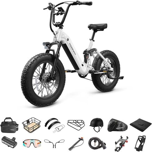 Corgi Electric Bike for Adults 960W, 48V 20Ah Battery, New Longitudinal Suspension, 20'' Fat Tire Full Suspension Mountain Ebike, 28MPH & 80Miles Range, LCD Display, 7 Speed in Saudi Arabia
