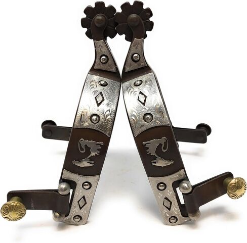 AJ Tack Men's Brown Antique Team Roping Offset Spurs in Saudi Arabia