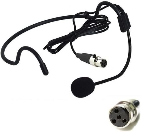 سماعات الرأس البديلة العامة ميكروفون الرأس ل shure blx1 اللاسلكية اللاسلكية اللاسلكية 4-pin mini-connector ، المكثف ، أحادي الاتجاه ، ta4f 4 دبابيس ، أسود ، hs06d4 in Saudi Arabia