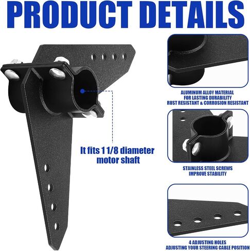 2 Sets Steering Triangle Mounting Bracket for NK-180s Brushless Kayak Motor Replacement Parts Kit, Black Mounted Steering Bracket, Anti Rust Easy Installation in Saudi Arabia