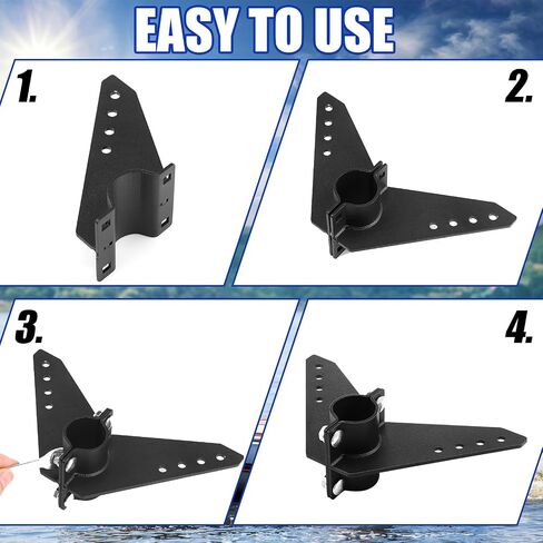 2 Sets Steering Triangle Mounting Bracket for NK-180s Brushless Kayak Motor Replacement Parts Kit, Black Mounted Steering Bracket, Anti Rust Easy Installation in Saudi Arabia