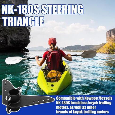 2 Sets Steering Triangle Mounting Bracket for NK-180s Brushless Kayak Motor Replacement Parts Kit, Black Mounted Steering Bracket, Anti Rust Easy Installation in Saudi Arabia