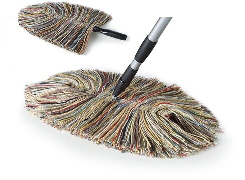 All Wool Dust Mop with Telescoping Handle and Hand Duster Made in The USA in Saudi Arabia