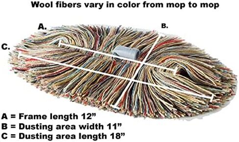 All Wool Dust Mop with Telescoping Handle and Hand Duster Made in The USA in Saudi Arabia