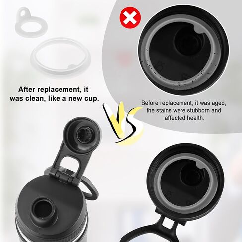 5pcs Silicone Gasket Replacement Kit for TAKEYA Actives, Leak-Proof Lid Seal Ring & Tweezers for 18/22/24/32/40oz Water Bottles, O-Ring Sealing Gaskets in Saudi Arabia