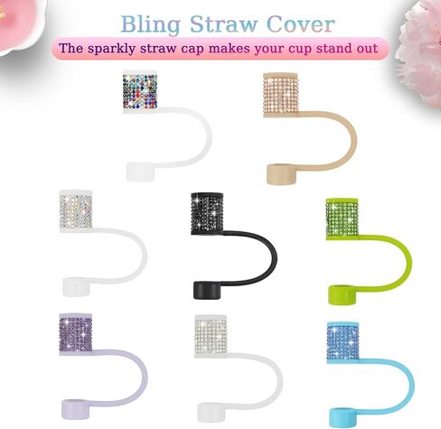 مجموعة إكسسوارات كأس ستانلي ، 4 أجهزة كمبيوتر بلينغ قش الماس ، غطاء قش لـ Stanley 30 و 40 أوقية مع Tumblers ، و 0.4 بوصة إكسسوارات Tumblers ، قش Topper مقابل 10 مم من القش (4pcs Champagne) in Kuwait