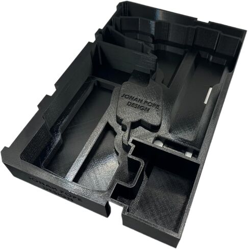 Jonah Pope Design ثلاثي الأبعاد ، إدراج مطبوع مصمم لدرج مربع أدوات Milwaukee Packout و M18 Drill and Impact Gen4 (Insert فقط) (رمادي صناعي ، يمين) in Kuwait