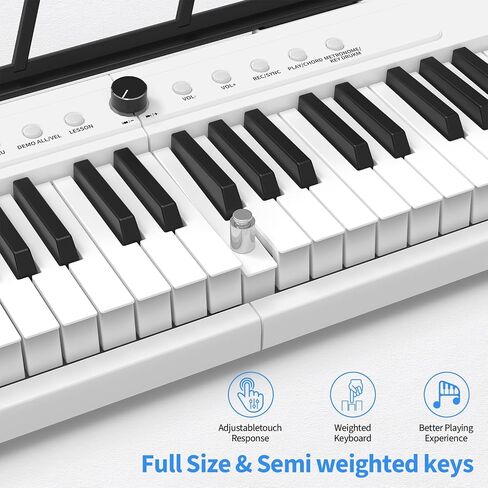 88 Key Piano Keyboard,Beginner Electric Digital Piano with Semi Weighted Keys,Keyboard Piano withSustain Pedal, Power Supply, Stand, Carrying Case,HeadphonesZ12 in Saudi Arabia