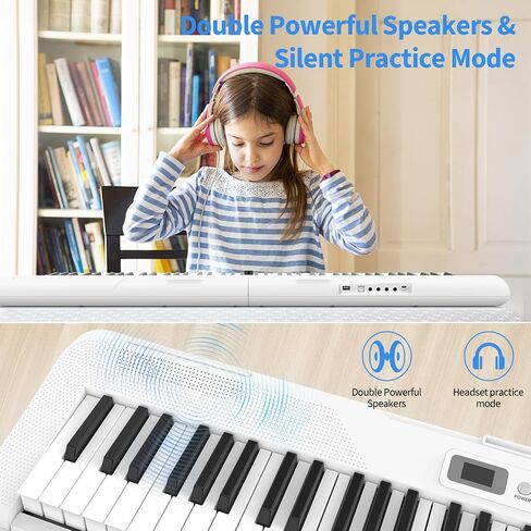 88 Key Piano Keyboard,Beginner Electric Digital Piano with Semi Weighted Keys,Keyboard Piano withSustain Pedal, Power Supply, Stand, Carrying Case,HeadphonesZ12 in Saudi Arabia