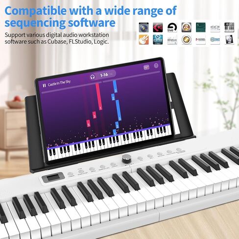 88 Key Piano Keyboard,Beginner Electric Digital Piano with Semi Weighted Keys,Keyboard Piano withSustain Pedal, Power Supply, Stand, Carrying Case,HeadphonesZ12 in Saudi Arabia