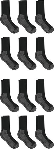 Hanes mens Crew Socks, 6-pair Pack Work Sock, Black, 12 14 US in Saudi Arabia