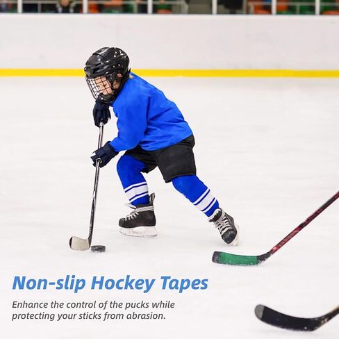 OMISTAR 10 Rolls Hockey Tapes, Non-Slip Lacrosse Stick Tapes, Adhesive Polyester-Cotton Shin Pad Wrappers, Multipurpose Sports Stick Tapes for Ice Skate, Skiing, 1×27.3 Yards Per Roll in Kuwait