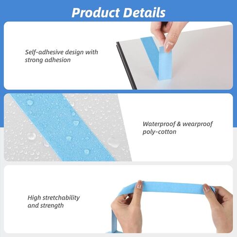 OMISTAR 10 Rolls Hockey Tapes, Non-Slip Lacrosse Stick Tapes, Adhesive Polyester-Cotton Shin Pad Wrappers, Multipurpose Sports Stick Tapes for Ice Skate, Skiing, 1×27.3 Yards Per Roll in Kuwait