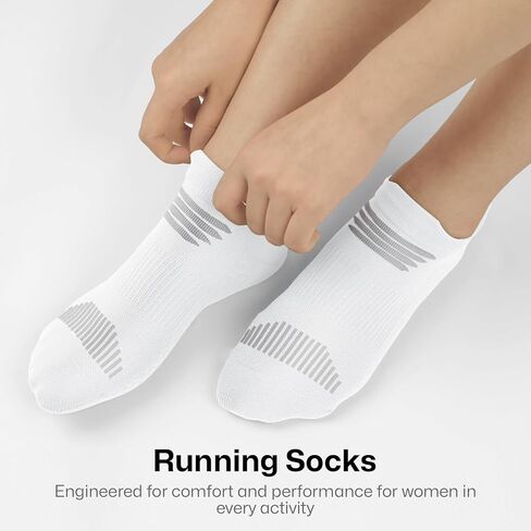 Paplus Women's Running Socks 6 أزواج - جوارب كاحل رياضية مع دعم القوس ، وسادة مضادة للبلاط الراحة in Kuwait