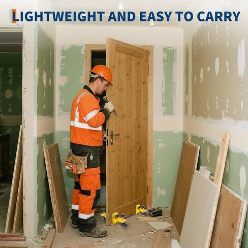 2 Piece Door Installation Kit for 0 to 1.89 Inch Thick, 750 Lbs Heavy Duty Door Installation Tools with Wheels for Commercial & Residential Use, One-Person Operation,Yellow in Saudi Arabia