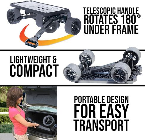 Mighty Max Cart Platform Hand Truck & Moving Dolly, Black - 250 lb Capacity (Flatbed Only) 100% USA Made in Saudi Arabia