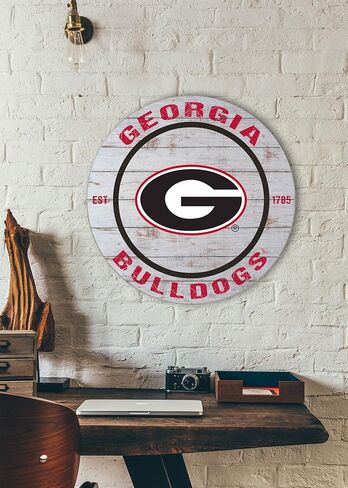 KH Sports Fan Georgia Bulldogs Classic Wydered Circle Sign ، 20 × 20 بوصة ؛ ديكور البلدغ لغرفة النوم ، غرفة النوم ، كهف المروحة ، غرفة المعيشة in Saudi Arabia