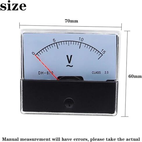 Analog Volt Meter Gauge DH-670 Voltmeter AC Panel Voltage Tester 5V 10V 15V 20V 30V 50V 100V 200V 300V 500V 1Pcs(AC 250V) in Saudi Arabia