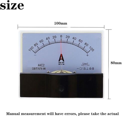 44C2 DC /75mv Amperemeter Gauge Analog Panel Current Meter Ammeter 3A 5A 10A 20A 30A 100A 200A 1Pcs(300A -0-300A) in Saudi Arabia