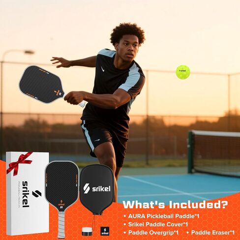 Pickleball Paddles, Raw T700 Carbon Fiber Pickleball Paddle, 16mm Power Polymer Core, Professional Rackets for Great Spin, Control & Precision Shots, USAPA Approved in Saudi Arabia