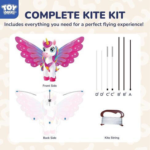 لعبة Toy Life 48.4 '' Giant Girls Kites من السهل الطيران للأطفال البالغين بسلسلة 328.1 قدمًا ، لعبة Beach Kite Outdoor Outside Activity ، ألعاب للفتيات ، هدية للفتيات من 4 إلى 8 سنوات in Saudi Arabia