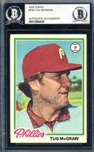 Tug McGraw Beckett BAS Signed 1978 Topps Autograph - Baseball Slabbed Autographed Cards in Saudi Arabia