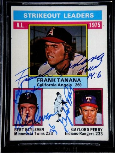 Bert Blyleven Perry Frank Tanana Signed 1976 Topps #204 Beckett Autograph Auto - Baseball Slabbed Autographed Cards in Saudi Arabia