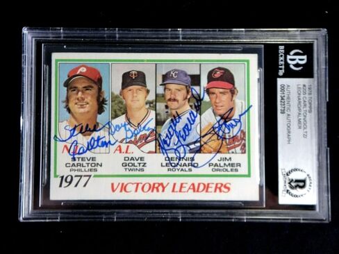 Steve Carlton Goltz Leonard Palmer وقع 1978 Topps #205 Beckett Autograph Auto - Baseball Slabbed Cards in Saudi Arabia