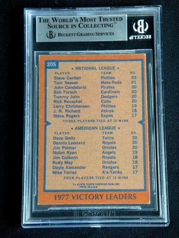 Steve Carlton Goltz Leonard Palmer وقع 1978 Topps #205 Beckett Autograph Auto - Baseball Slabbed Cards in Saudi Arabia