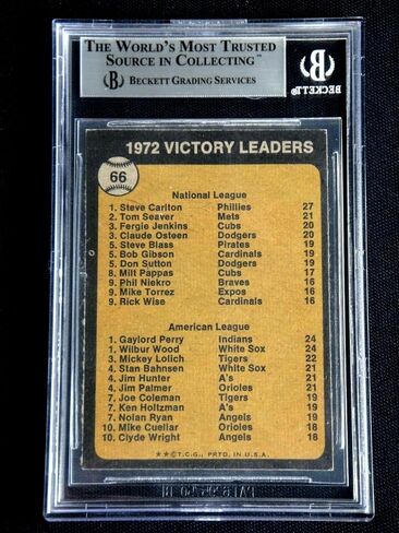 Steve Carlton Perry Wilbur Wood Signed 1973 Topps #66 Beckett Autograph Auto - Baseball Slabbed Autographed Cards in Saudi Arabia