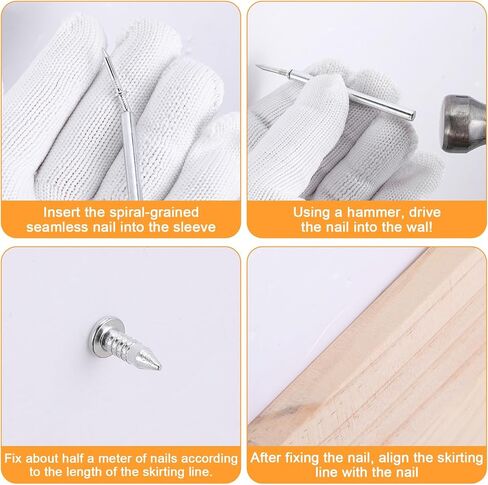 500pcs برأس مزدوج ترنز مسمار سلس ، خط الأظافر مزدوج الرأسين خطوط خط دون علامات مسامير أمنية غير مرئية وأداة الأكمام الخاصة بالأظافر للخشب الصلب in Kuwait