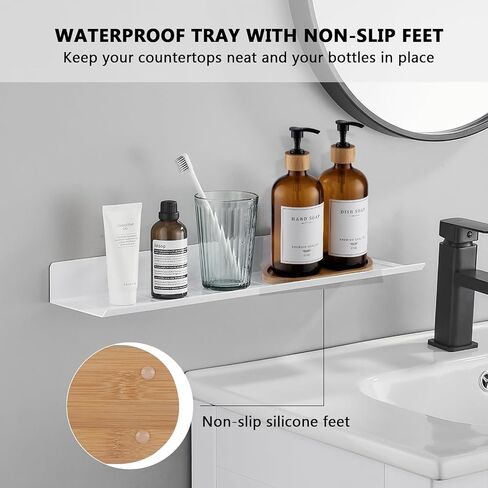 White Glass Soap Dispenser - Hand Dish Soap Dispenser Set for Kitchen Sink, Bathroom with Sturdy Pump and Tray, 14 Waterproof Labels,Refillable Soap Lotion Dispenser-White in Saudi Arabia