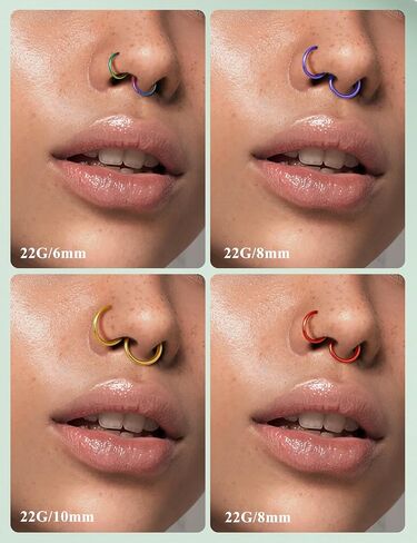 Drperfect 36Pcs 20G Nose Ring Hoop for Women Men 316L Stainless Steel Helix Tragus Lip Septum Ring Cartilage Earring Hoop Piercing Jewelry in Saudi Arabia