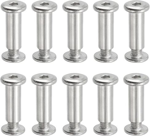 براغي Patikil Hex Chicago ، 10 مجموعة المسمار المسمار الربط M6 × 35 مم توصيل Hex Drive Cap Cap Bolt Brold for scrapbook belt belt belt photo photo repair ، silver in Kuwait