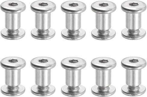 براغي Patikil Hex Chicago ، 10 مجموعة المسمار المسمار الربط M6 × 35 مم توصيل Hex Drive Cap Cap Bolt Brold for scrapbook belt belt belt photo photo repair ، silver in Saudi Arabia